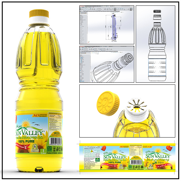 PET Plastic Sunflower Bottle Design